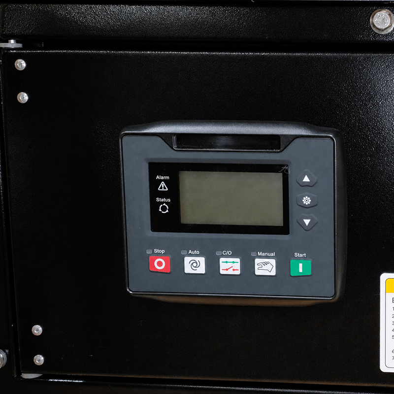 FIRMAN Industrial backup generator interior view with control panel
